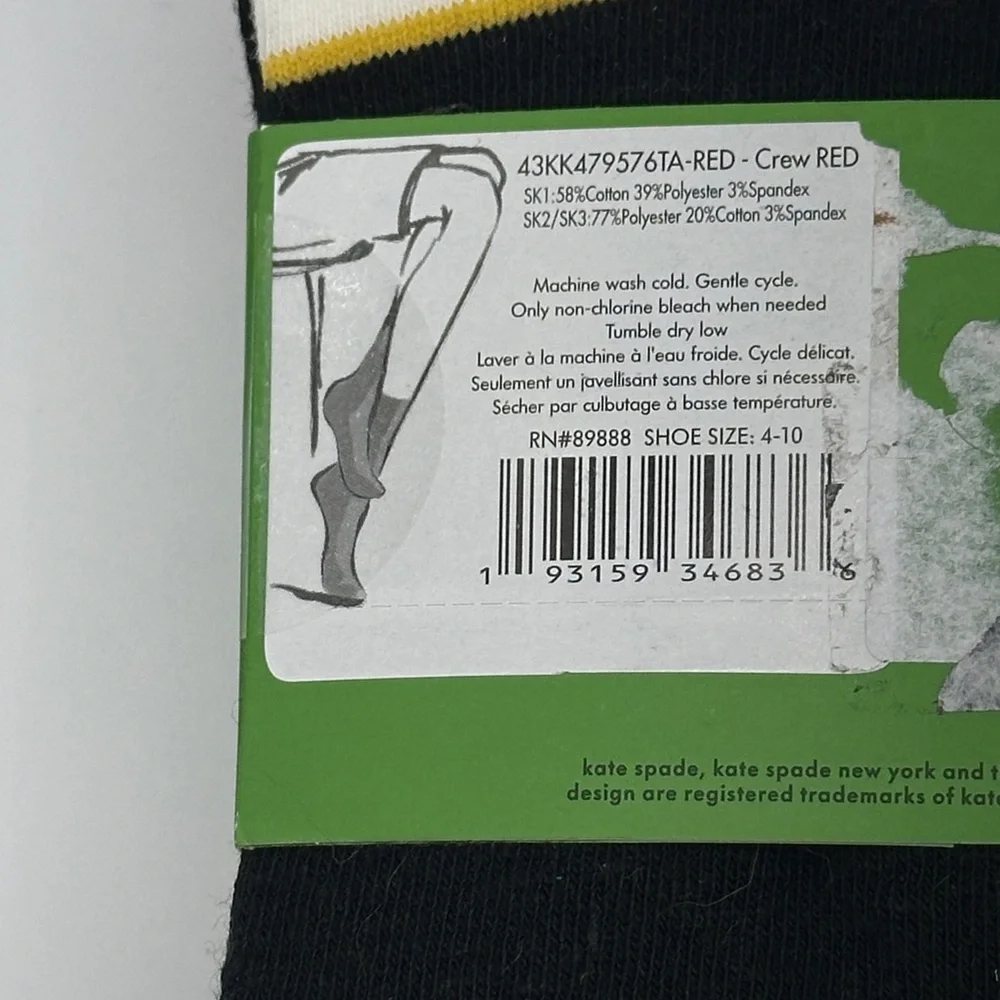 kate spade Crew Socks 3 Pack Nwt